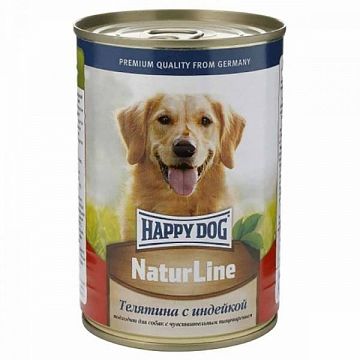 Консервы Happy Dog для собак, телятина с индейкой