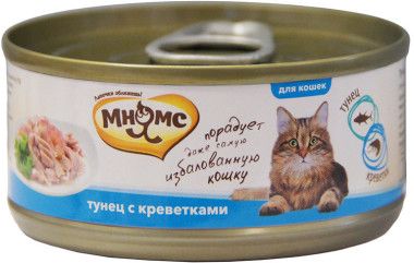 Консервы Мнямс для кошек Тунец с креветками в нежном желе 70 г