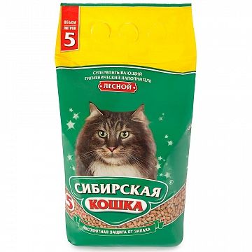 Наполнитель Сибирская кошка Лесной древесный