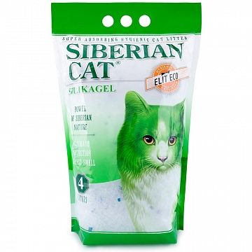 Наполнитель Сибирская кошка Элита ЭКО силикагель зеленые гранулы