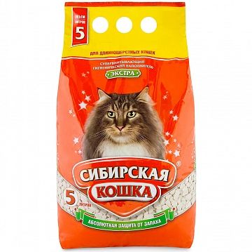 Наполнитель Сибирская кошка Экстра для длинношерстных кошек впитывающий