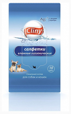 Экопром Cliny К101 Салфетки влажные гигиенические для собак и кошек 10шт