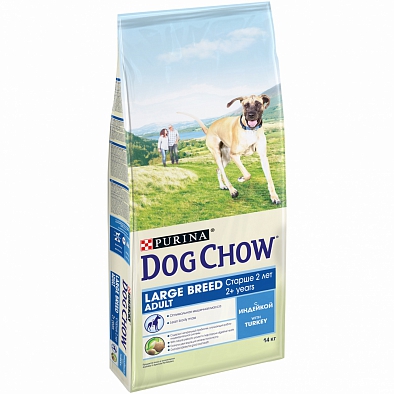 Сухой корм Dog Chow Adult Large Breed для взрослых собак крупных пород, индейка