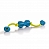 Beeztees 625756 Игрушка для собак Гантель шипованная на веревке для ухода за зубами, резина, голубая 9см