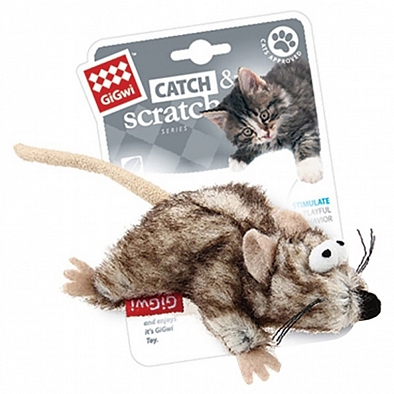 GiGwi 75383 Игрушка для кошек Мышка с кошачьей мятой 8см