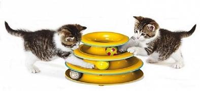 Petstages игрушка для кошек Трек "3 этажа" основание 24 см