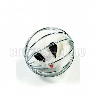 Beeztees 425021 Игрушка для кошек Мышь меховая в металлическом шаре , в ассорт. 5,5см
