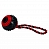 Beeztees 625816 Игрушка для собак Мячик шипованный на веревке черно-красный, TPR 9см