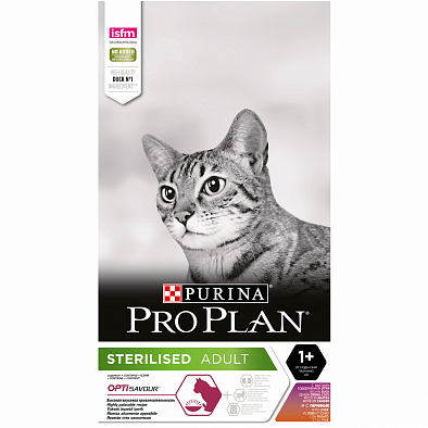 Сухой корм Pro Plan Sterilised для взрослых кошек, Кастрированные или стерилизованные, утка, печень