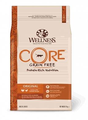 Сухой корм Wellness Core из индейки с курицей для взрослых кошек