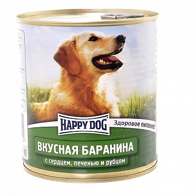 Консервы Happy Dog для собак, баранина с сердцем печенью и рубцом