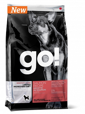 Сухой корм Go! Sensitivity + Shine Salmon Dog Recipe Limited Ingredient Diet беззерновой для щенков и собак с Лососем для чувствительного пищеварения