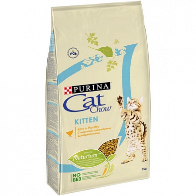 Сухой корм Cat Chow Kitten для котят, домашняя птица