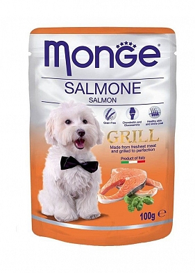Паучи Monge Dog Grill Pouch для собак лосось
