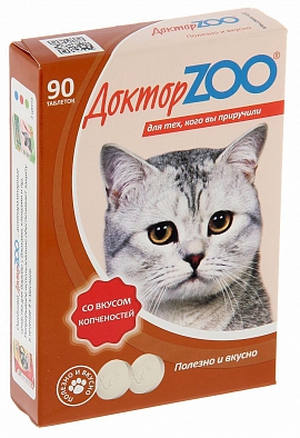 Доктор Zoo м/в Лакомство для кошек Копчености 90таб