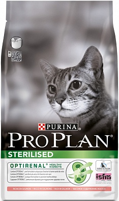 Сухой корм Pro Plan Sterilised для взрослых кошек, Кастрированные или стерилизованные, лосось
