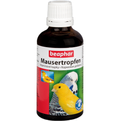 Beaphar 13225/11508 Mausertropfen Витаминные капли для птиц в период линьки 50мл