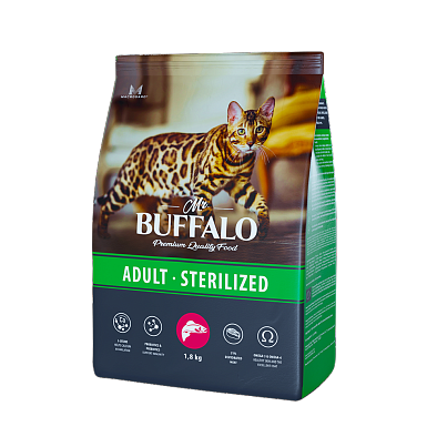 Сухой корм Mr.Buffalo ADULT STERILIZED для стерилизованных кошек, лосось