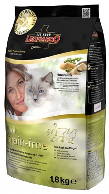 Сухой корм Leonardo Adult Grain-free беззерновой для кошек, склонных к аллергии на глютен