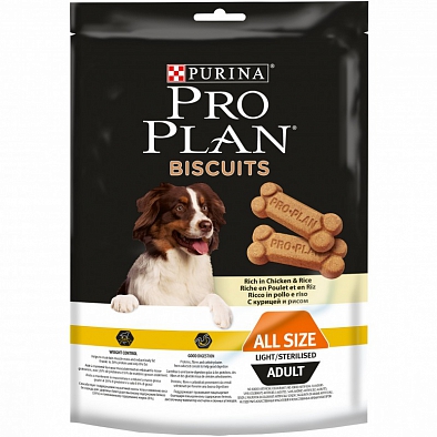 Лакомство Pro Plan Biscuits для взрослых собак, с курицей и рисом