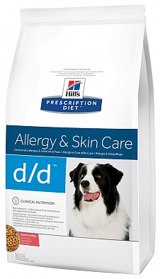 Сухой корм Hill's Prescription Diet D/D Skin Support для взрослых собак, Чувствительная кожа, лосось с рисом