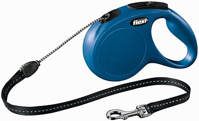 Flexi Рулетка New Classic М 5м до 20кг (трос) синяя