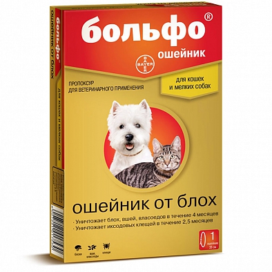 Bayer Больфо ошейник для кошек и мелких собак от эктопаразитов 35см