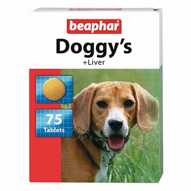 Beaphar 12504 Doggy's Liver Витамины для собак с печенью 75таб