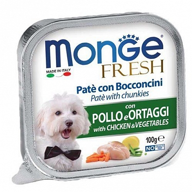 Консервы Monge Dog Fresh для собак курица с овощами
