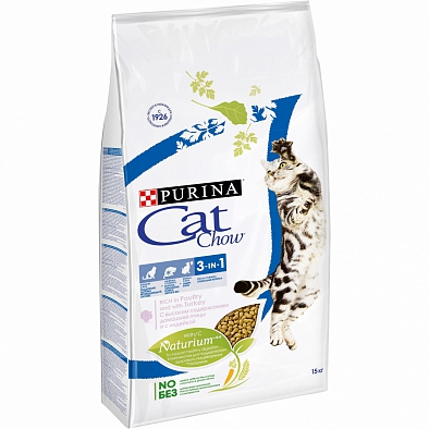 Сухой корм Cat Chow Feline 3 In1 для взрослых кошек