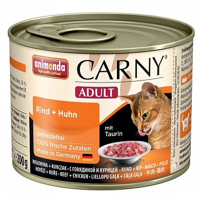 Консервы Animonda Carny Adult для кошек, с говядиной и курицей