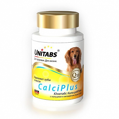 Экопром U204 Юнитабс CalciPlus с Q10 Витамины для собак Кальций, фосфор и витамин D 100таб