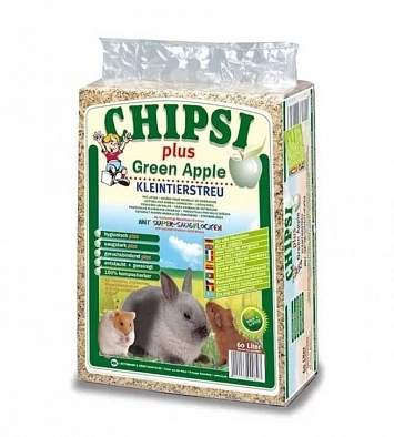 Наполнитель Chipsi Plus Green Apple древесный ароматизированный для грызунов