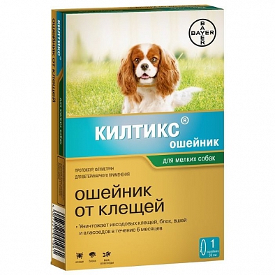 Bayer Килтикс ошейник для мелких собак от блох и клещей 35см